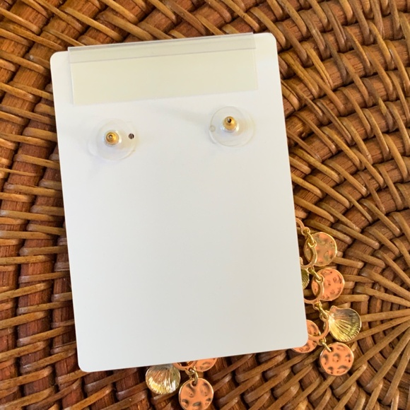 Lilly Pulitzer EARRINGS NWT BEAUTIFUL GOLD SHELL MARACA DANGLING⭐️PIERCED/POST - Picture 6 of 11